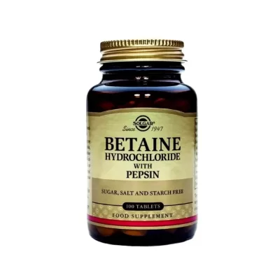 Betain Hydrochloride with Pepsin 100tabs (Solgar)